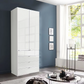 Wiemann Santa 100cm 2 Doors & 4 Drawers Combi Wardrobe in Glass White