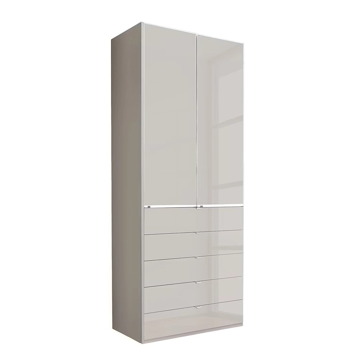 Wiemann Santa 100cm 2 Doors & 4 Drawers Combi Wardrobe in Pebble Grey