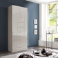 Wiemann Santa 100cm 2 Doors & 5 Drawers Combi Wardrobe in Pebble Grey