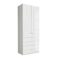 Wiemann Santa 100cm 2 Doors & 4 Drawers Combi Wardrobe Glass White