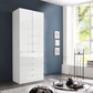 Wiemann Santa 100cm 2 Doors & 4 Drawers Combi Wardrobe in Glass hite Styled in a modern bedroom