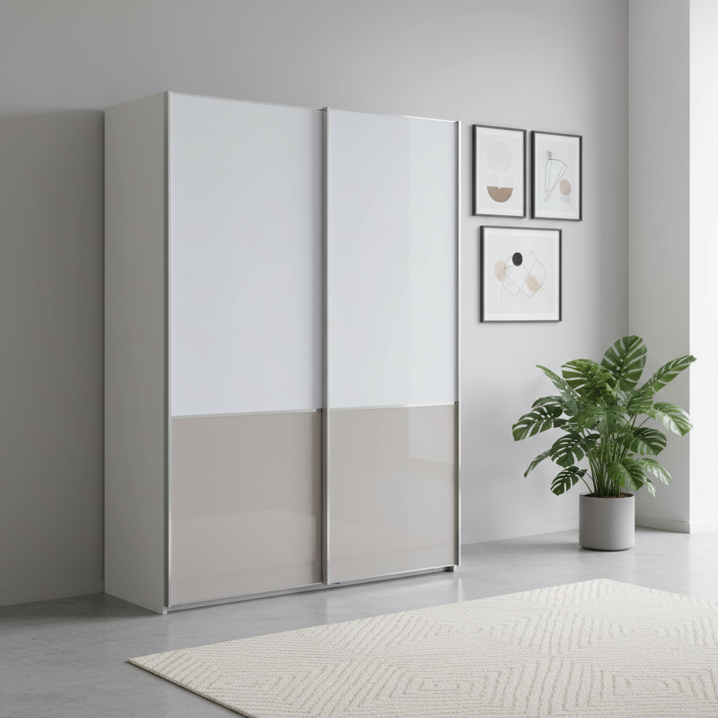 Wiemann Santa 2 Door Sliding Wardrobe in Pebble Grey 150cm