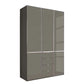 Wiemann Santa 150cm 3 Doors & 5 Drawers Combi Wardrobe in Havana Glass and Chrome Handles