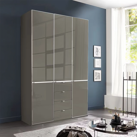 Wiemann Santa 150cm combi wardrobe in Havana with drawers, hanging space, free UK delivery and assembly included.