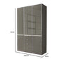Wiemann Santa 150cm 3 Doors & 4 Drawers Combi Wardrobe in Havana Glass, shown on a white background with dimension lines indicating 216 cm height, 148.4 cm width, and 58 cm depth.