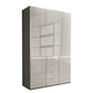 Wiemann Santa 150cm 3 Doors & 4 Drawers Combi Wardrobe in Pebble Grey with Havana Carcase