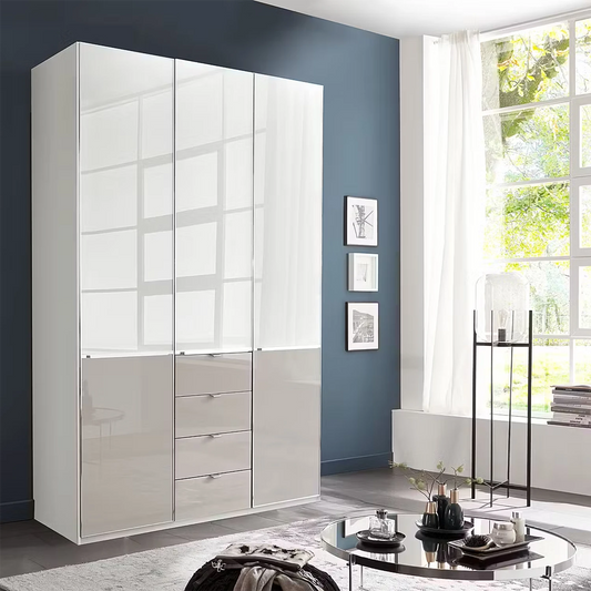 Wiemann Santa 3 Door 4 Drawer Combi Wardrobe in Pebble Grey 150cm