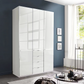 Wiemann Santa 150cm 3 Doors & 4 Drawers Combi Wardrobe in Glass White