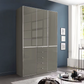 Wiemann Santa 150cm 3 Doors & 5 Drawers Combi Wardrobe in Havana Glass
