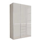 Wiemann Santa 150cm 3 Doors & 4 Drawers Combi Wardrobe in Pebble Grey