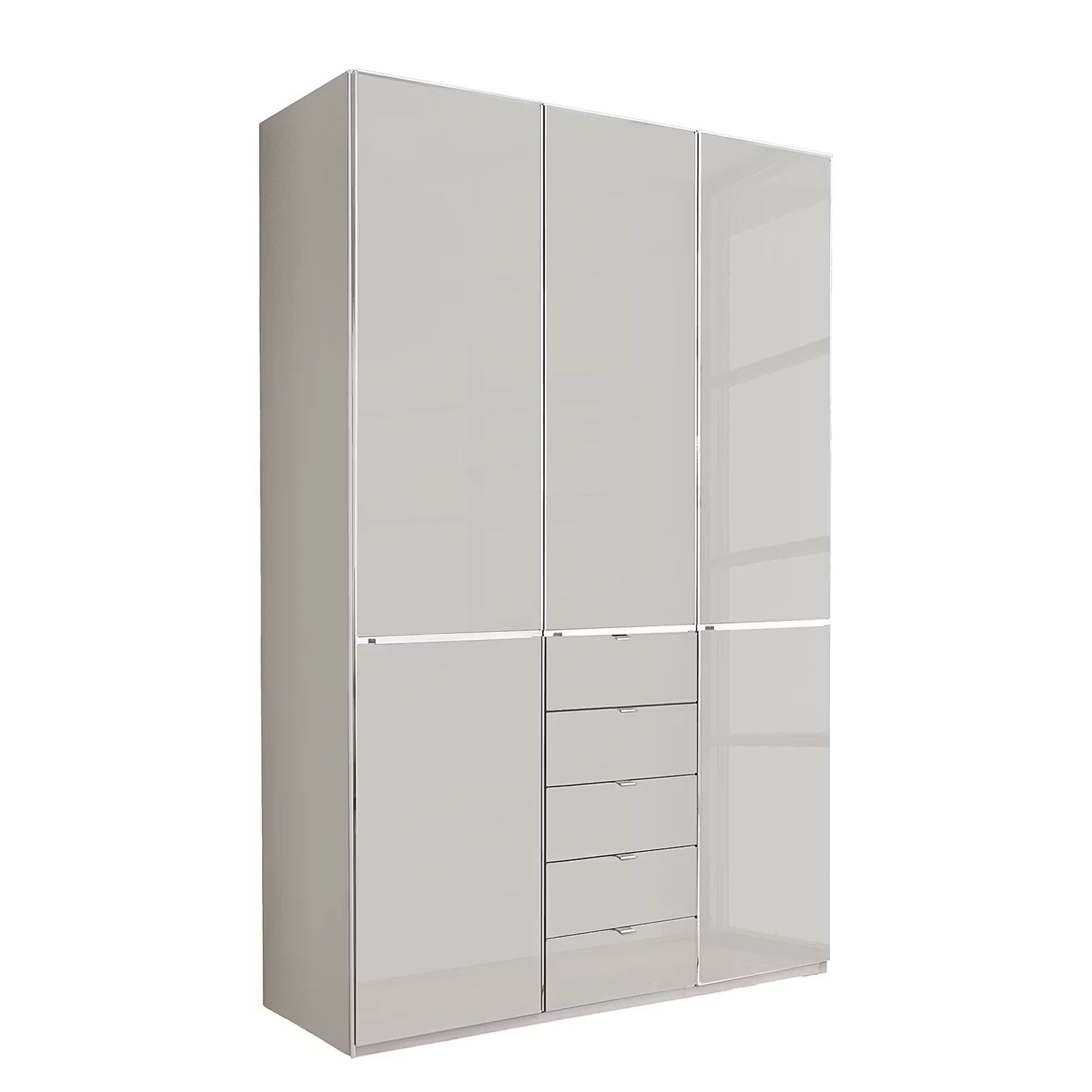 Wiemann Santa 150cm 3 Doors & 4 Drawers Combi Wardrobe in Pebble Grey