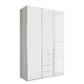 Wiemann Santa 150cm 3 Doors & 5 Drawers Combi Wardrobe in Glass White