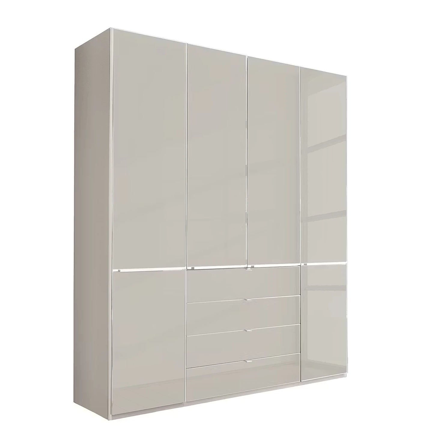 Wiemann Santa 200cm 4 Doors & 4 Drawers Combi Wardrobe in Pebble Grey