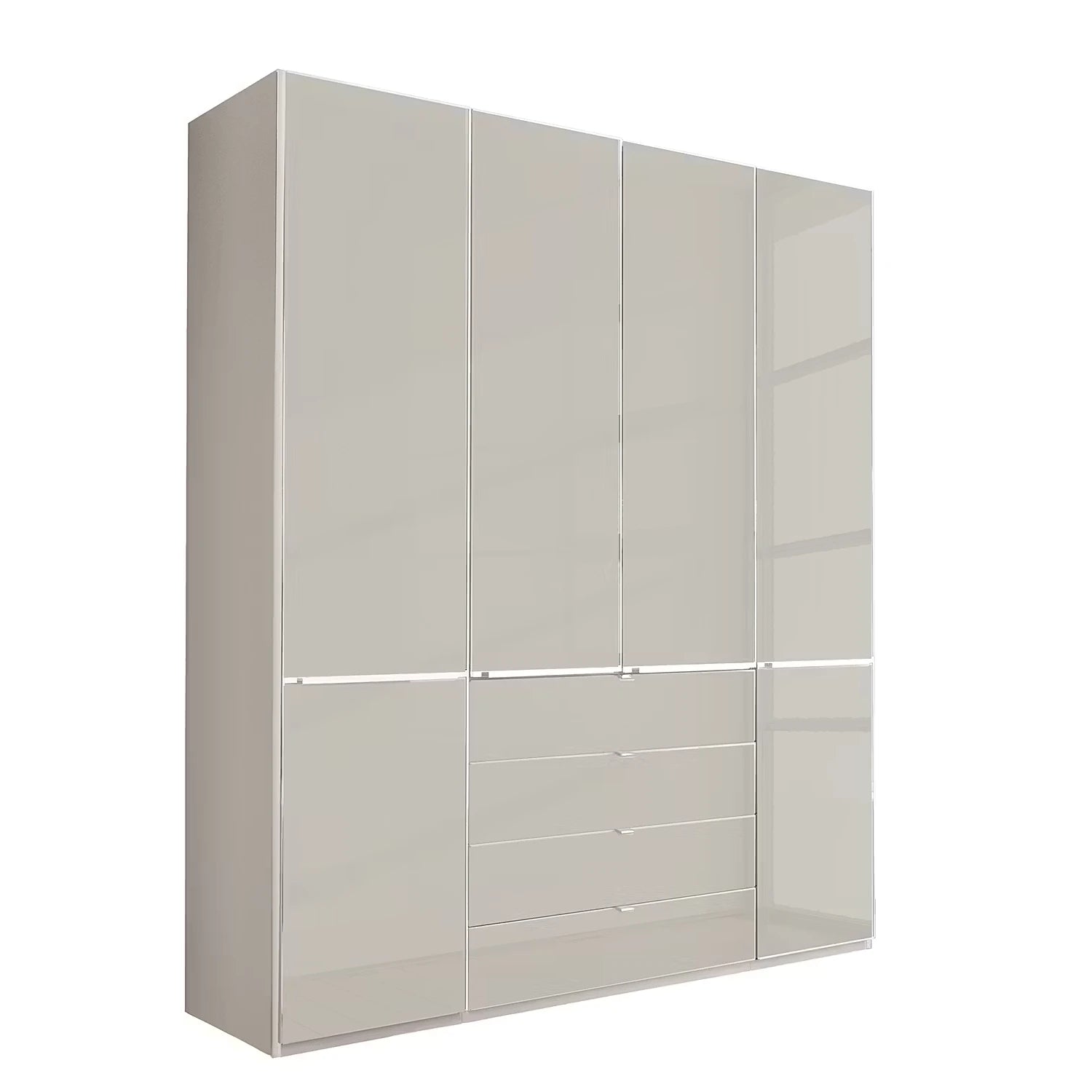 Wiemann Santa 200cm 4 Doors & 4 Drawers Combi Wardrobe in Pebble Grey