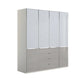 Wiemann Santa 200cm 4 Doors & 4 Drawers Combi Wardrobe in Pebble Grey