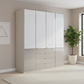 Wiemann Santa 200cm 4 Doors & 4 Drawers Combi Wardrobe in Pebble Grey