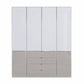 Wiemann Santa 200cm 4 Doors & 4 Drawers Combi Wardrobe in Pebble Grey