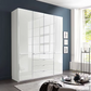 Wiemann Santa 200cm 4 Doors & 4 Drawers Combi Wardrobe in Glass White styled in a modern room