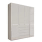 Wiemann Santa 200cm 4 Doors & 5 Drawers Combi Wardrobe in Pebble Grey
