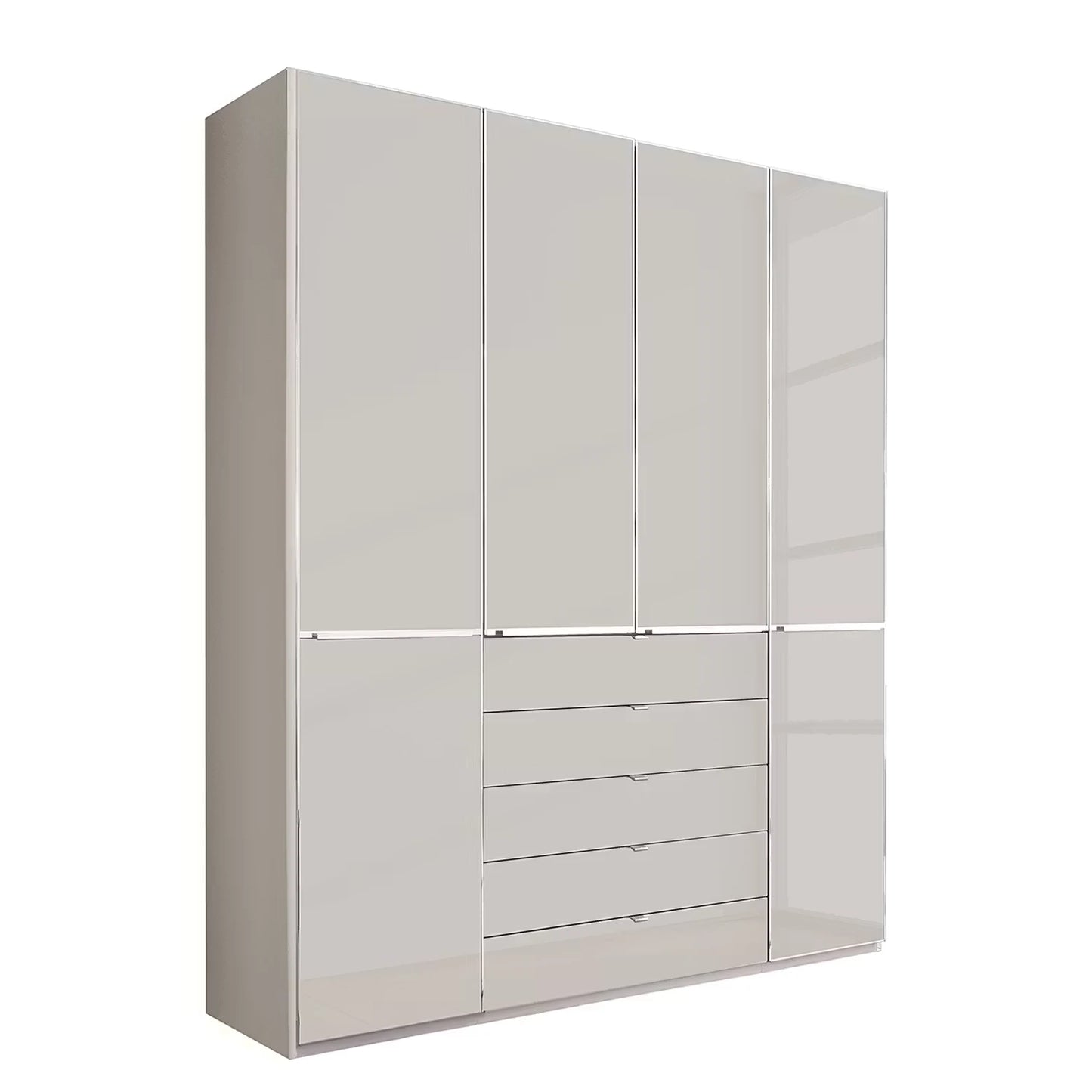 Wiemann Santa 200cm 4 Doors & 5 Drawers Combi Wardrobe in Pebble Grey