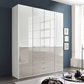 Wiemann Santa 200cm 4 Doors & 4 Drawers Combi Wardrobe in Pebble Grey