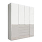 Wiemann Santa 200cm 4 Doors & 4 Drawers Combi Wardrobe in Pebble Grey