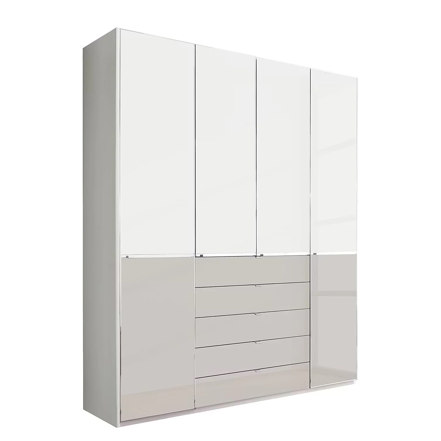 Wiemann Santa 200cm 4 Doors & 4 Drawers Combi Wardrobe in Pebble Grey