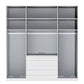 Wiemann Santa 200cm 4 Doors & 4 Drawers Combi Wardrobe in Pebble Grey