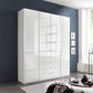 Wiemann Santa 200cm 4 Doors & 5 Drawers Combi Wardrobe in Glass White
