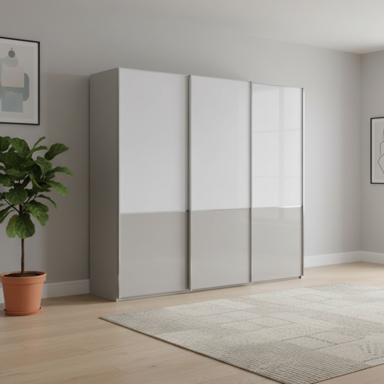 Wiemann Santa 3 Door Sliding Wardrobe in Pebble Grey