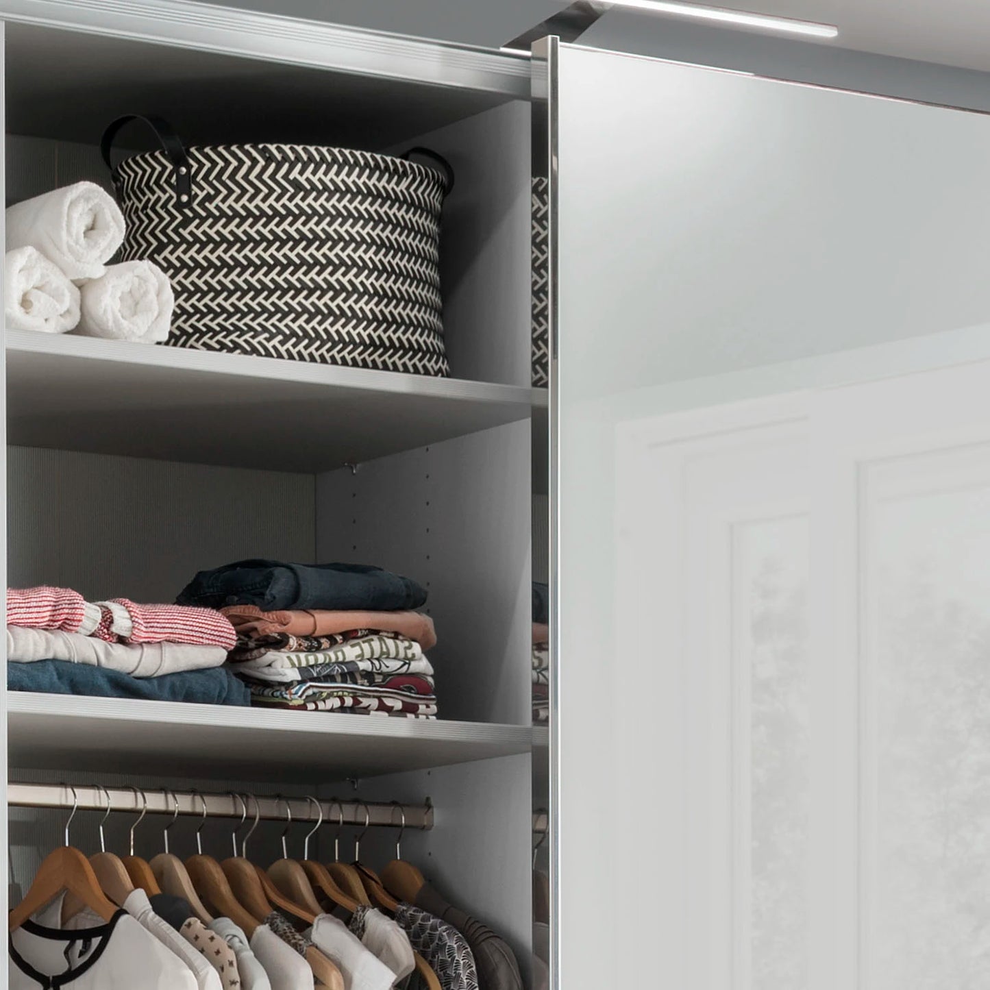 Wiemann Santa 150cm 2 Doors Sliding Wardrobe in White and Pebble Grey