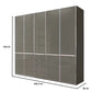 Wiemann Santa 250cm 5 Doors & 4 Drawers Combi Wardrobe in Havana, shown with dimension lines and measurements 216 cm height, 246,3 cm width, and 58 cm depth on a white background.