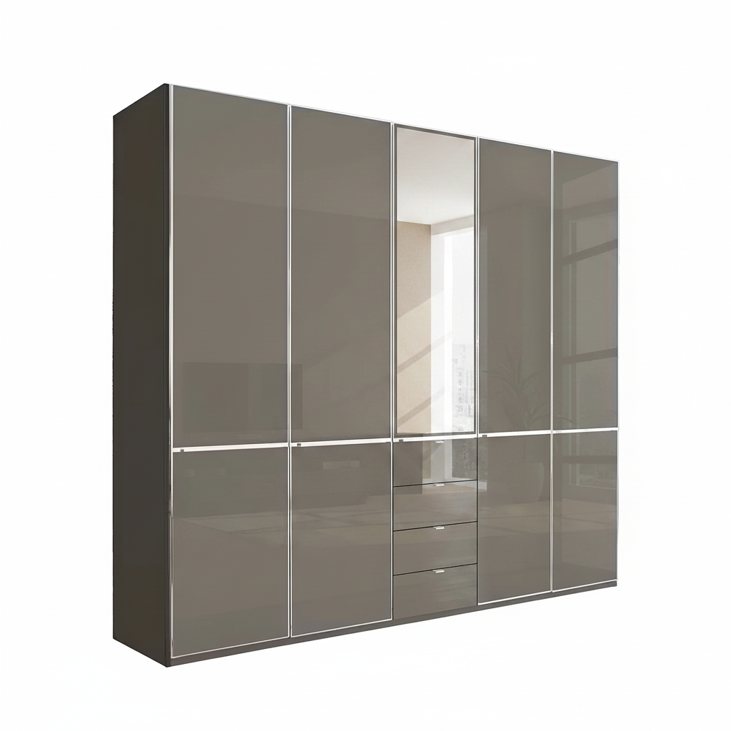 Wiemann Santa 250cm 5 Doors & 4 Drawers Combi Wardrobe in Havana