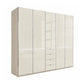 Wiemann Santa 250cm 5 Doors & 4 Drawers Combi Wardrobe in Glass Magnolia