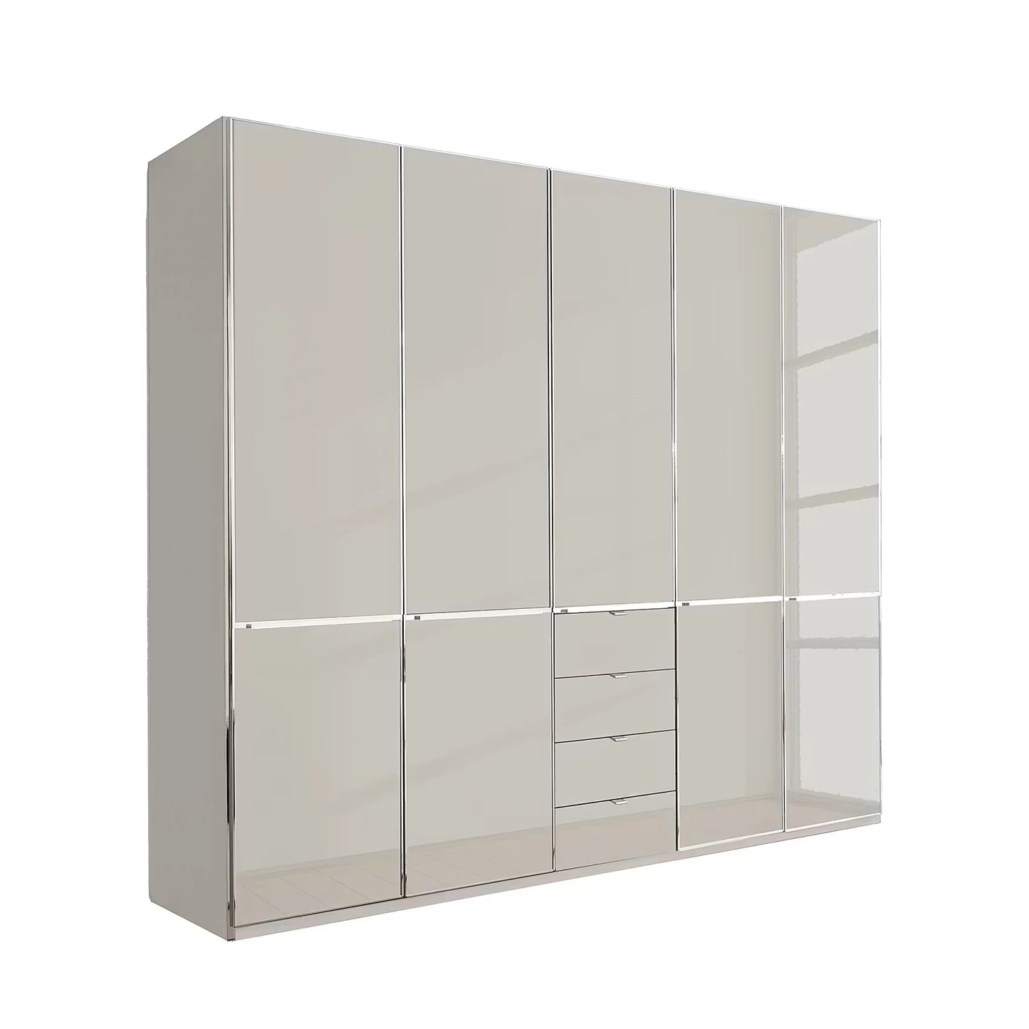 Wiemann Santa 250cm 5 Doors & 4 Drawers Combi Wardrobe in Pebble Grey