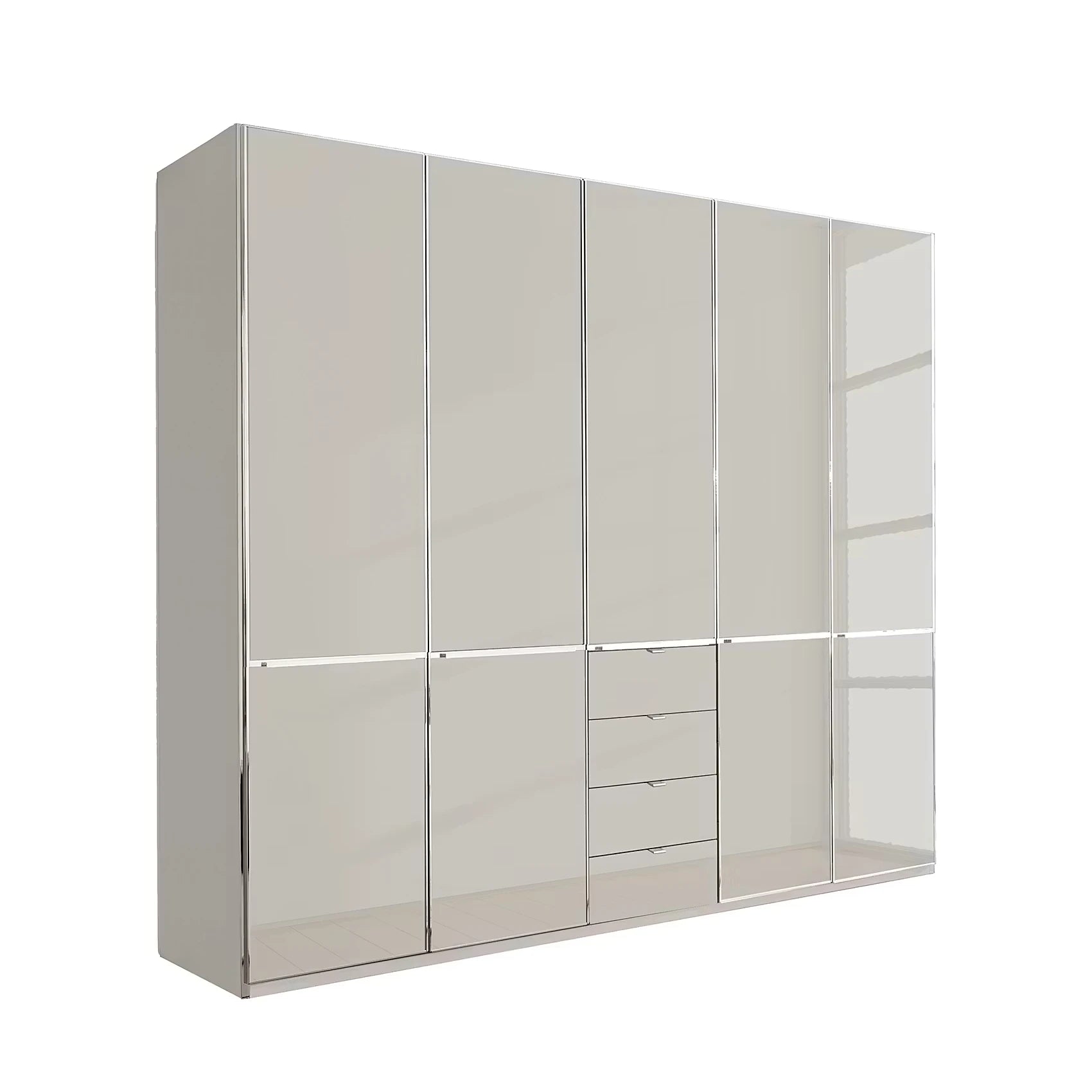 Wiemann Santa 250cm 5 Doors & 4 Drawers Combi Wardrobe in Pebble Grey
