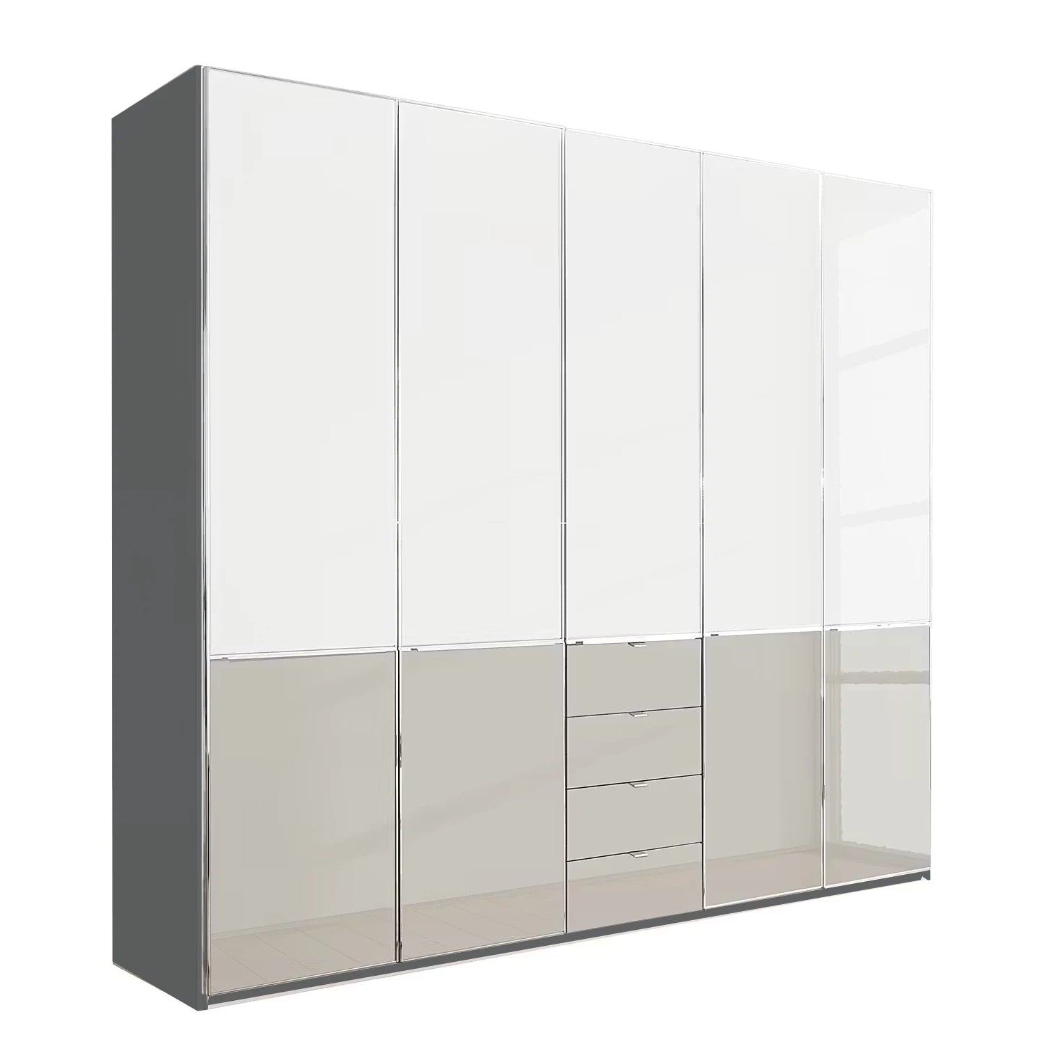Wiemann Santa 5 Doors & 4 Drawers Combi Wardrobe in Pebble Grey