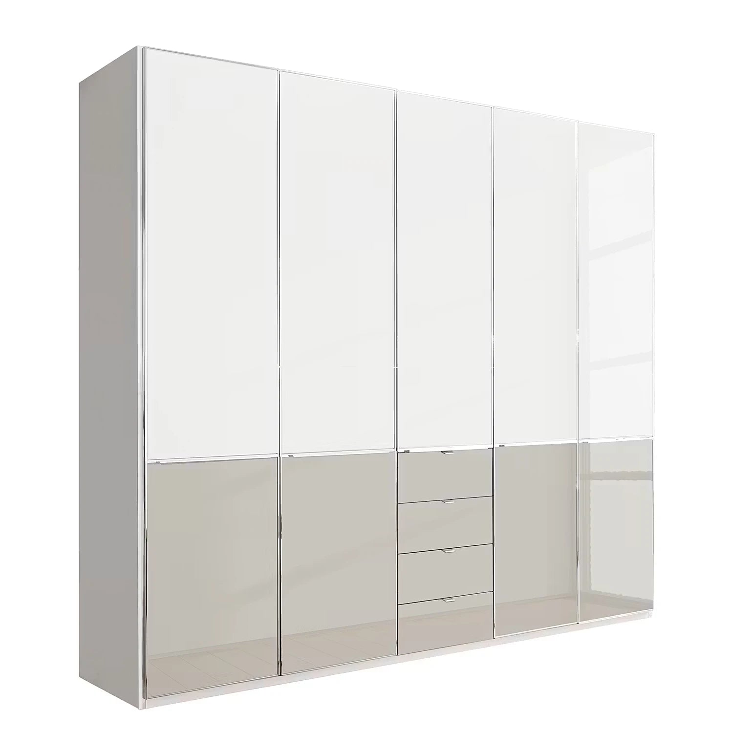 Wiemann Santa 250cm 5 Doors & 4 Drawers Combi Wardrobe in Pebble Grey