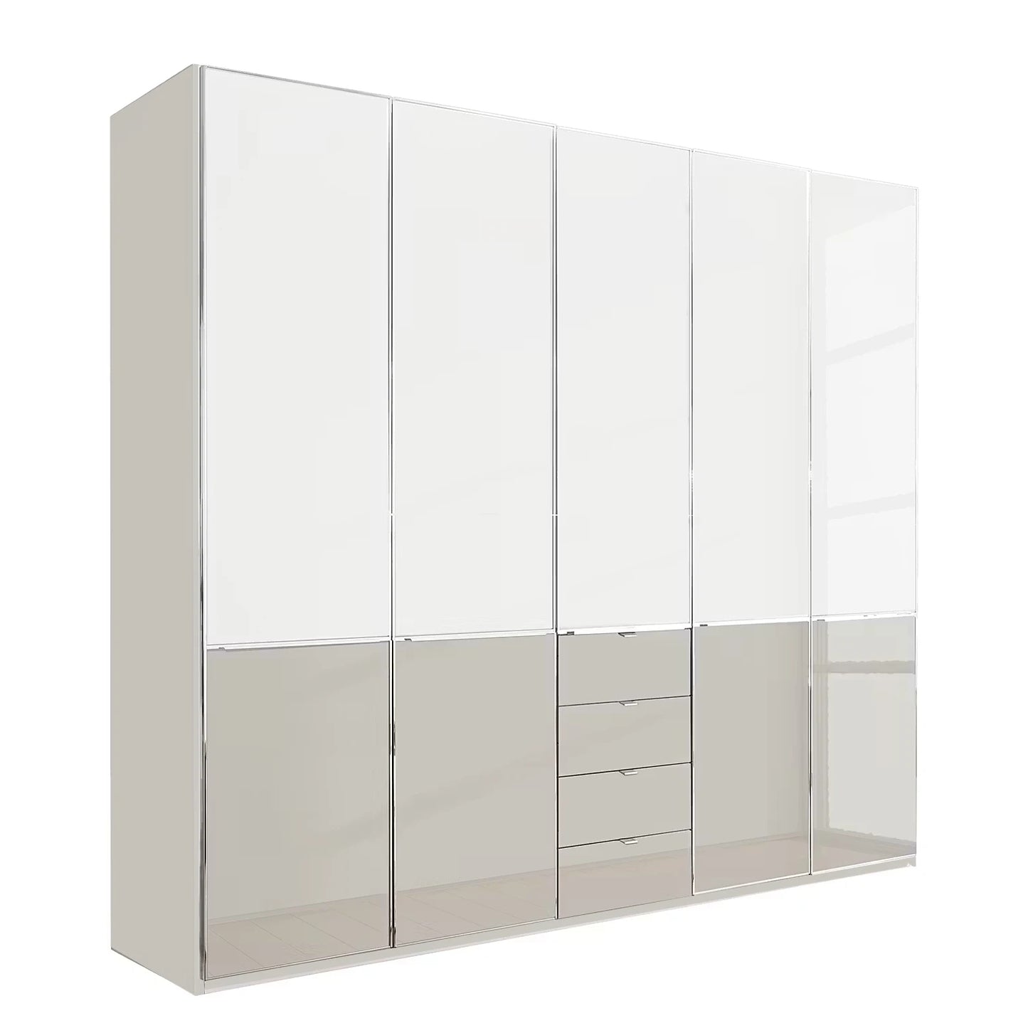 Wiemann Santa 250cm 5 Doors & 4 Drawers Combi Wardrobe in Pebble Grey