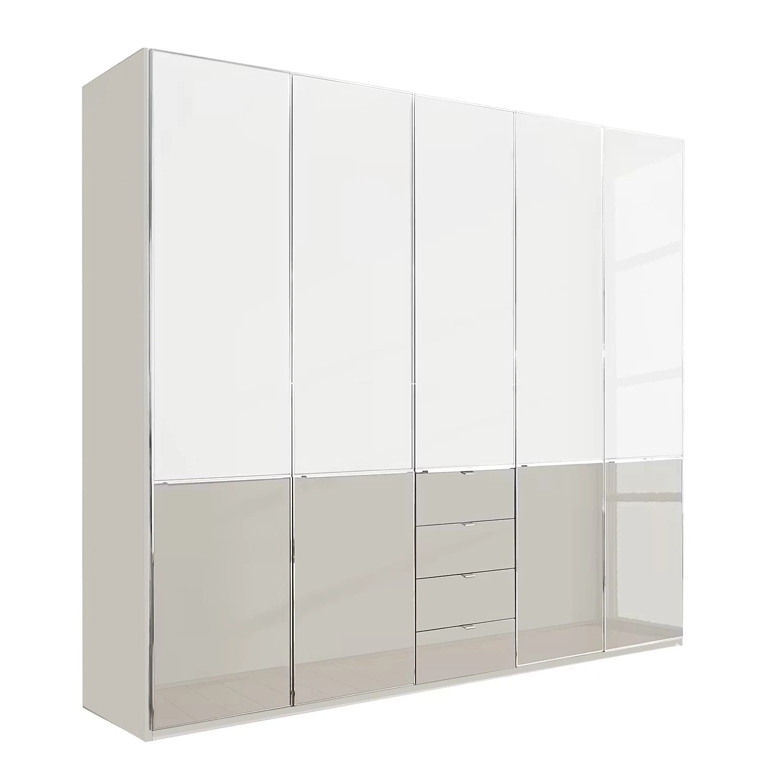 Wiemann Santa 250cm 5 Doors & 4 Drawers Combi Wardrobe in Pebble Grey