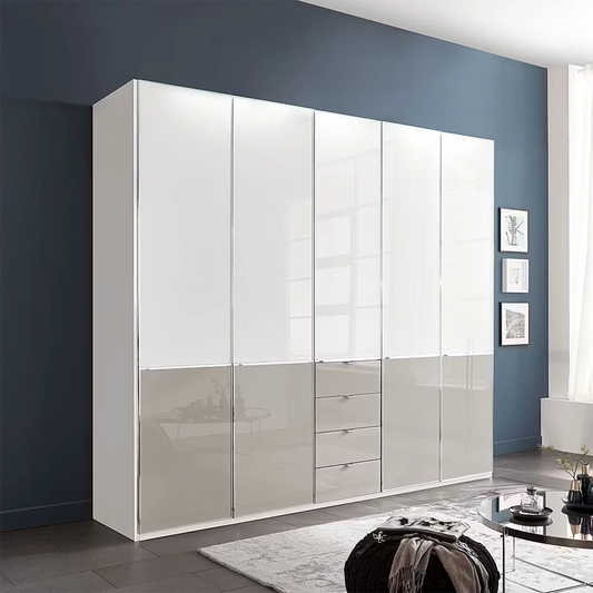 Wiemann Santa 5 Door 4 Drawer Combi Wardrobe in Pebble Grey 250cm
