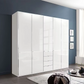 Wiemann Santa 250cm 5 Doors & 4 Drawers Combi Wardrobe in Glass White