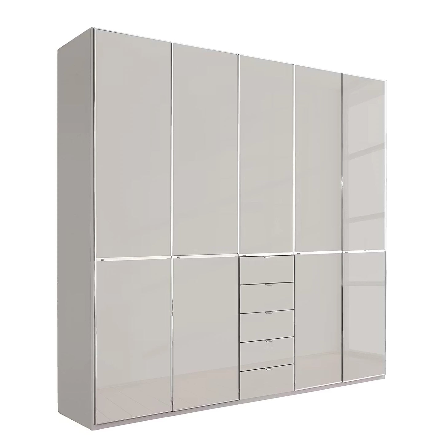 Wiemann Santa 250cm 5 Doors & 5 Drawers Combi Wardrobe in Pebble Grey