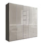 Wiemann Santa 250cm 5 Doors & 45Drawers Combi Wardrobe in Pebble Grey with Havana Carcase