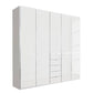 Wiemann Santa 250cm 5 Doors & 45Drawers Combi Wardrobe in Glass White
