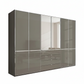 Wiemann Santa 300cm 6 Doors & 4 Drawers Combi Wardrobe in Havana Glass and Mirror Doors above the drawers
