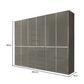 Wiemann Santa 300cm 6 Doors Combi Wardrobe with 5 Drawers in the Middle in Glossy  Havana Glass Finish, shown with dimension lines indicating 236 cm height, 295.2 cm width, and 58 cm depth on a white background.