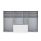 Wiemann Santa 350cm Combi 7 Doors Wardrobe With Drawers in Havana Internal closet organiser system with shelves, hanging rods, and drawers, shown on a plain white background with small dimension labels.