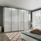 Pebble Grey wardrobe with Glass White and Glass Pebble Grey panels