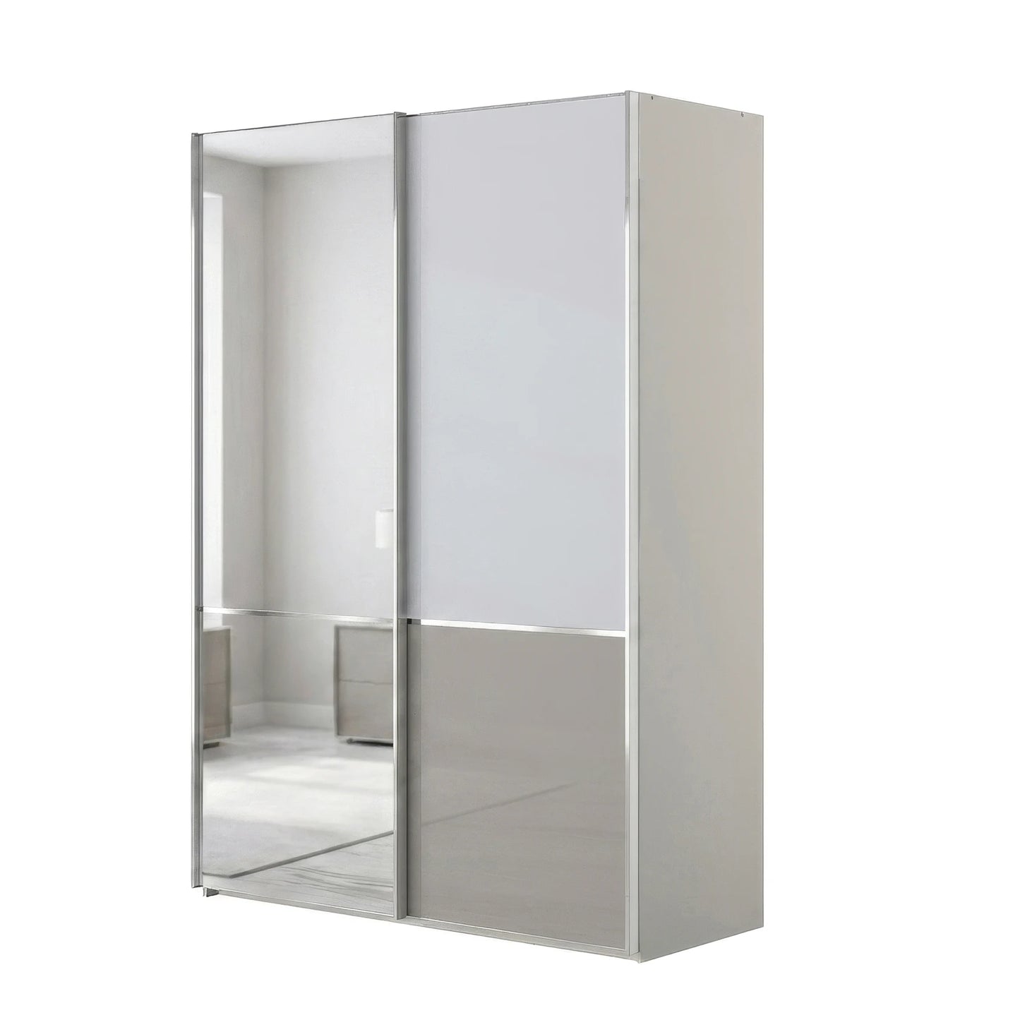 Wiemann Santa 150cm 2 Doors Sliding Wardrobe in White and Pebble Grey